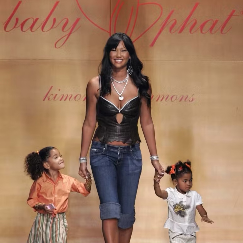 NEW Y2K Blue BABY PHAT Cuffed  Denim Jeans Carpi  3